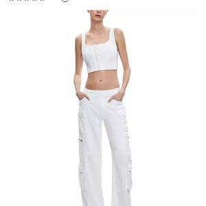 Alice + Olivia White Boyfriend Jeans